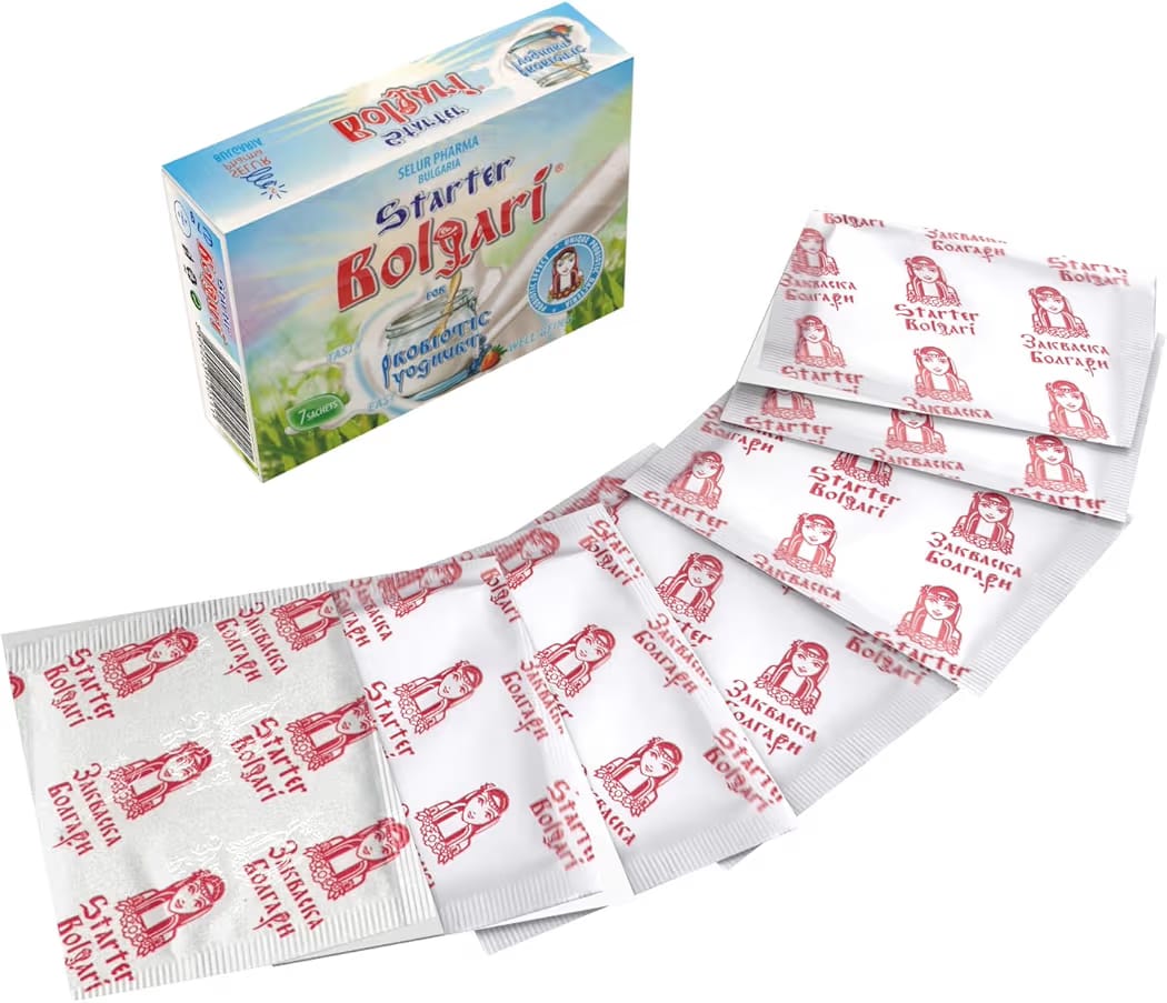 Fermento Probiótico para Iogurte Natural | 7 Sachês | Lactobacillus bulgaricus, Gasseri e Rhamnosus