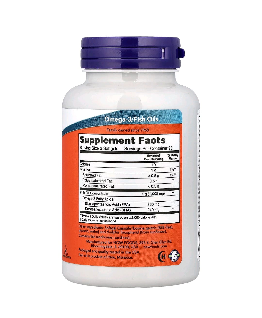 Minicápsulas de Ômega-3 de Óleo de Peixe, 180 Cápsulas Softgel (0,5 g por Cápsula Softgel)