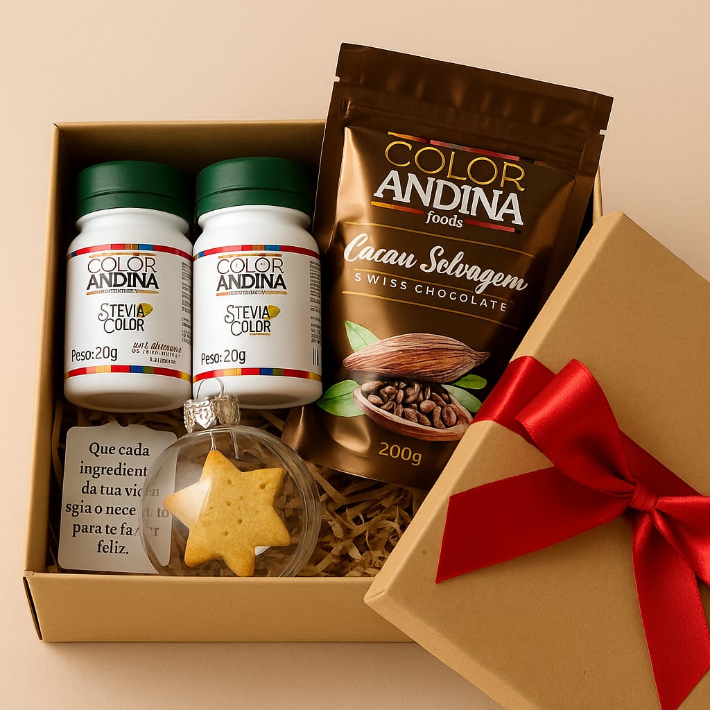 Pack Natal Stevia & Cacau Selvagem – Edição Especial Color Andina Foods