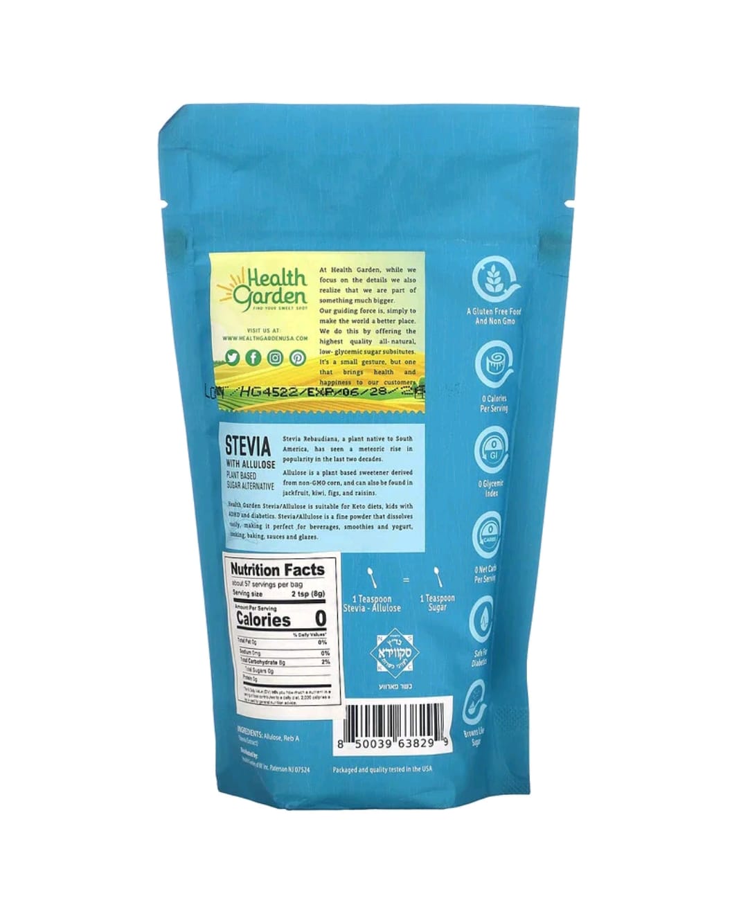 Stévia com Alulose, 453 g