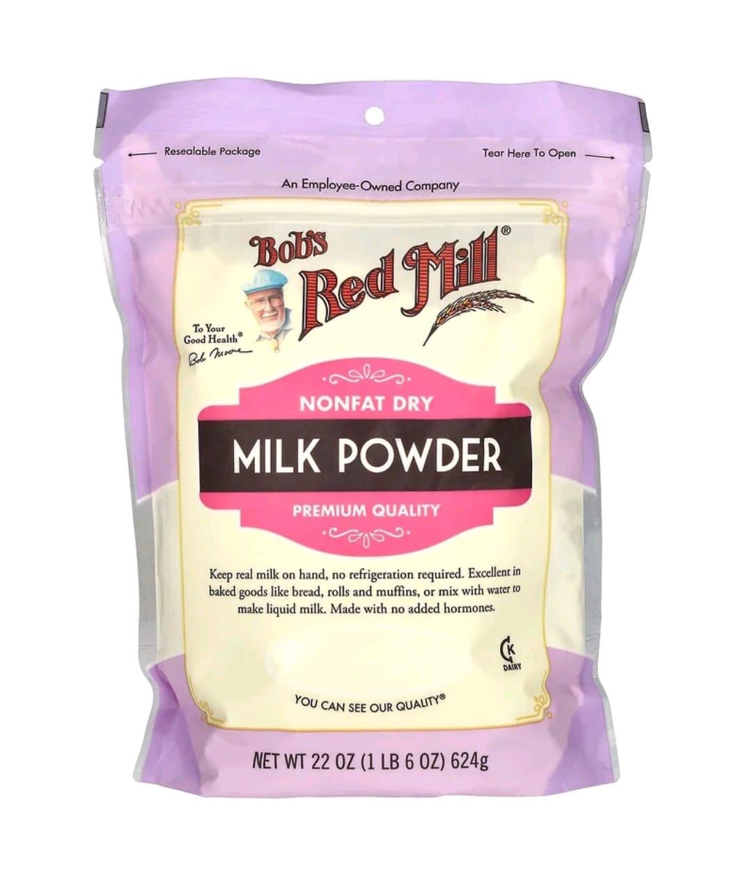 Leite em pó desnatado Bob's Red Mill,624g