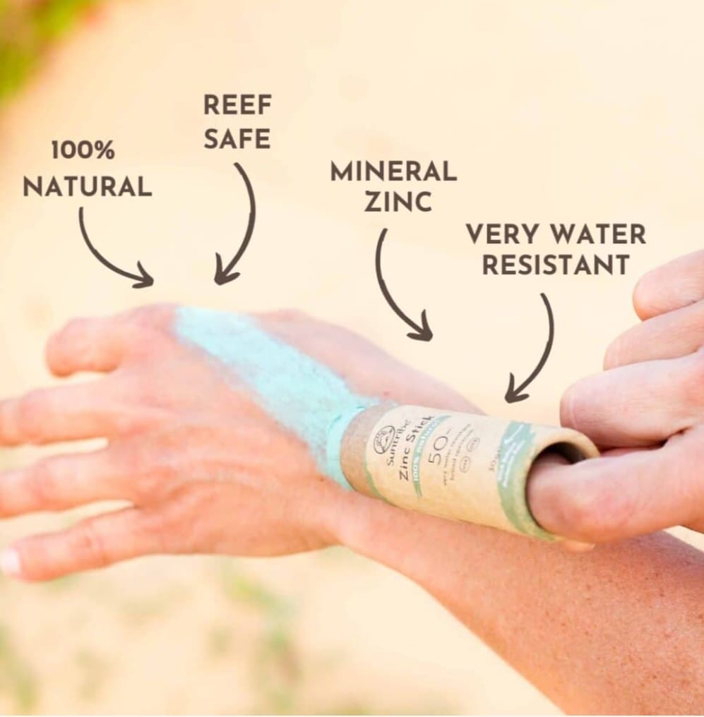 Protetor Solar mineral natural de Zinco FPS 50 verde stick (30 grs)