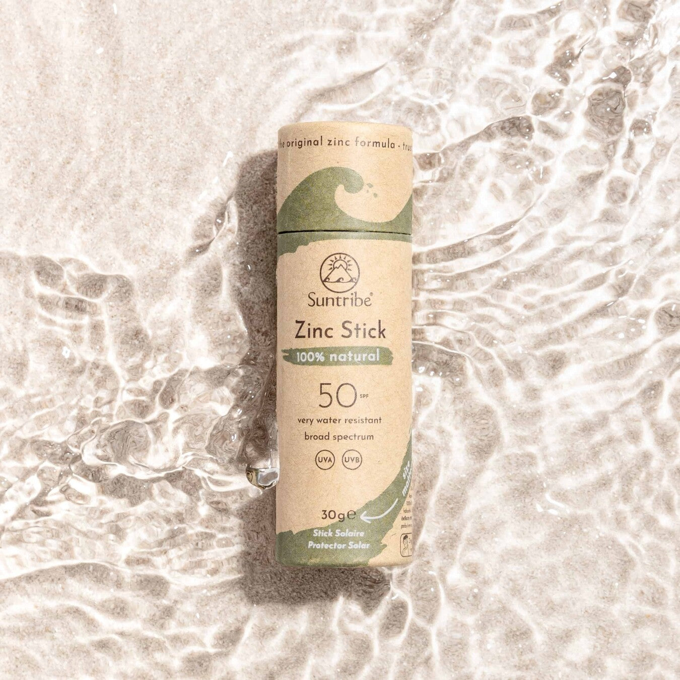Protetor Solar mineral natural de Zinco FPS 50 verde stick (30 grs)