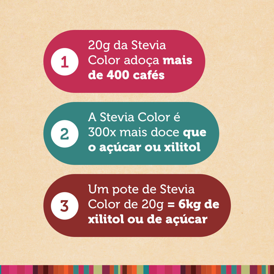 Combo Adoçante Stevia Color Andina 100% Natural com Scoop | 2 Unidades – Adoçar com Precisão