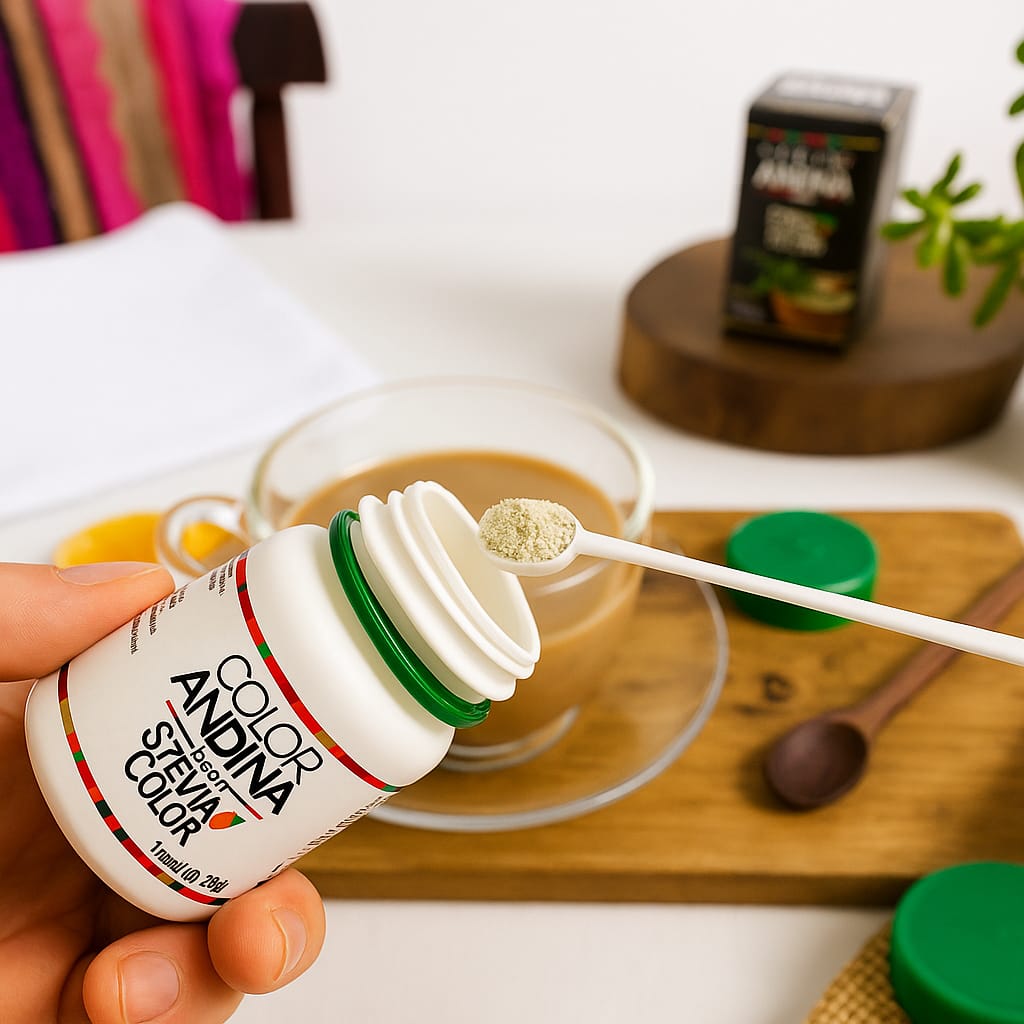 Combo Adoçante Stevia Color Andina 100% Natural com Scoop | 2 Unidades – Adoçar com Precisão