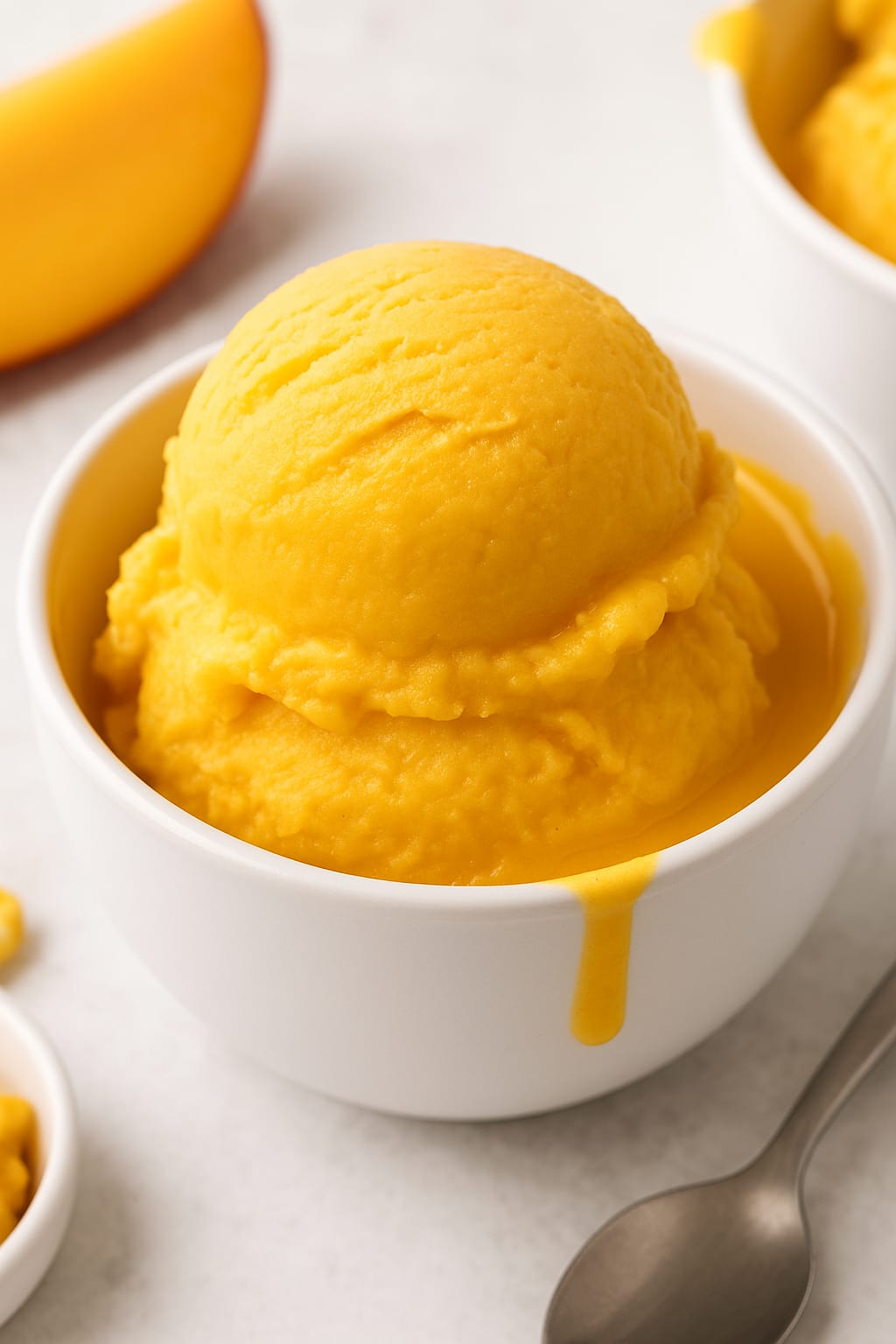 Gelado de Manga 🥭 Vegano, Sem Lactose & Sem Açúcar – Receita Digital (Pré-Venda)