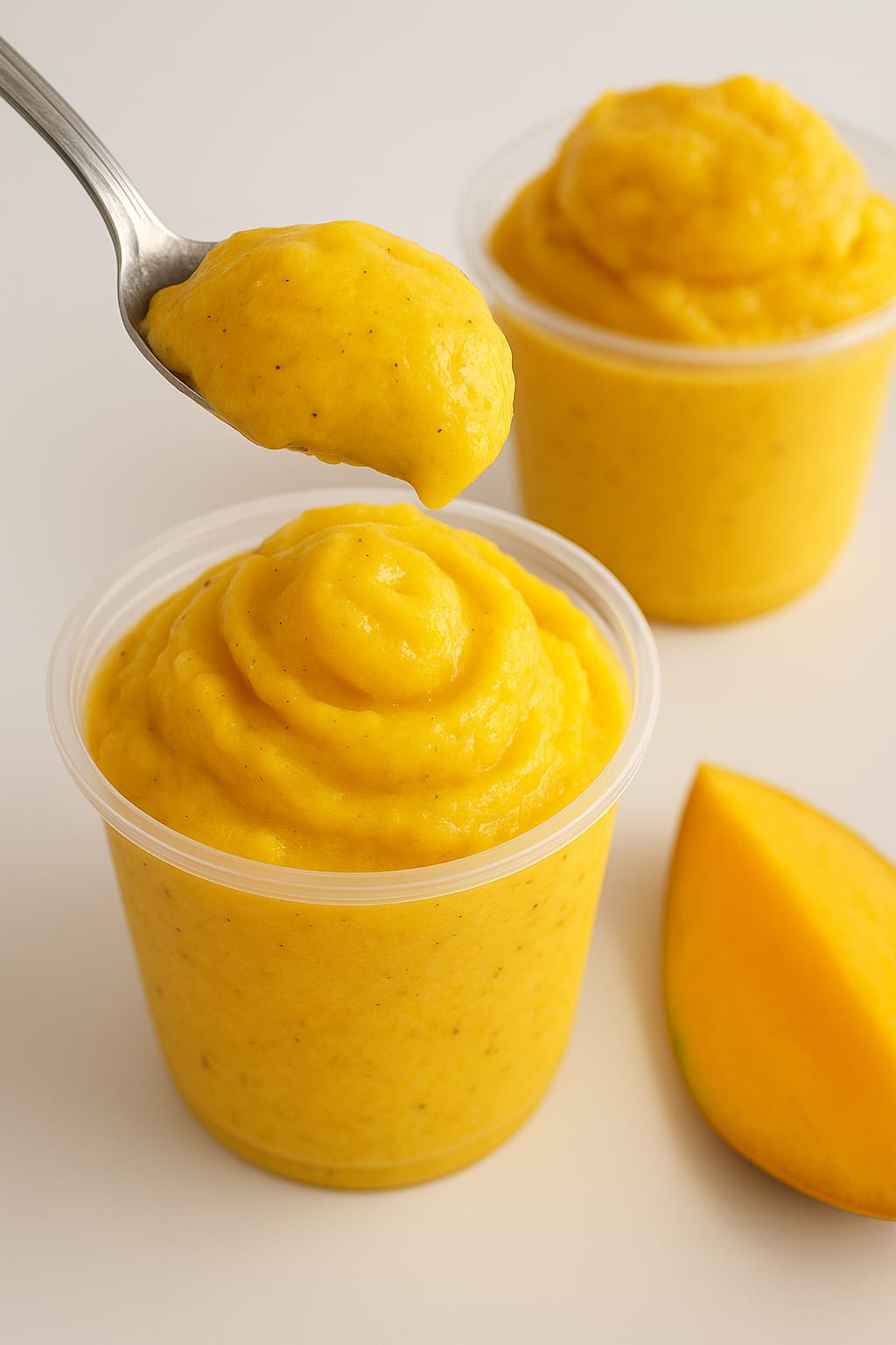 Gelado de Manga 🥭 Vegano, Sem Lactose & Sem Açúcar – Receita Digital (Pré-Venda)