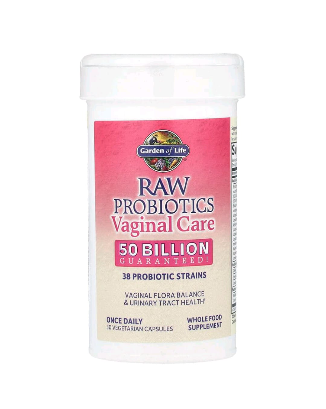 Garden of Life RAW Probiotics Vaginal Care | 50 Billion CFU – 30 Cápsulas