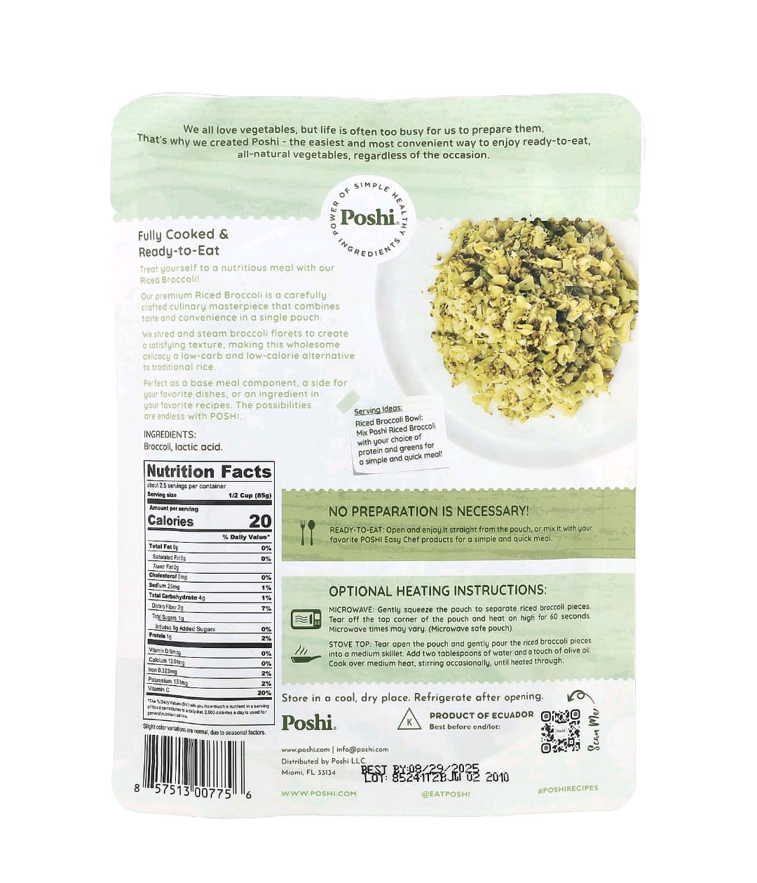 Arroz Low Carb  – Palmito, Couve-flor ou Brócolos (198g)