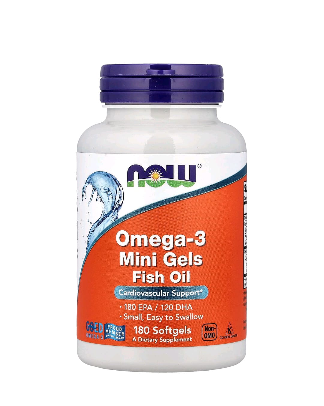 Minicápsulas de Ômega-3 de Óleo de Peixe, 180 Cápsulas Softgel (0,5 g por Cápsula Softgel)