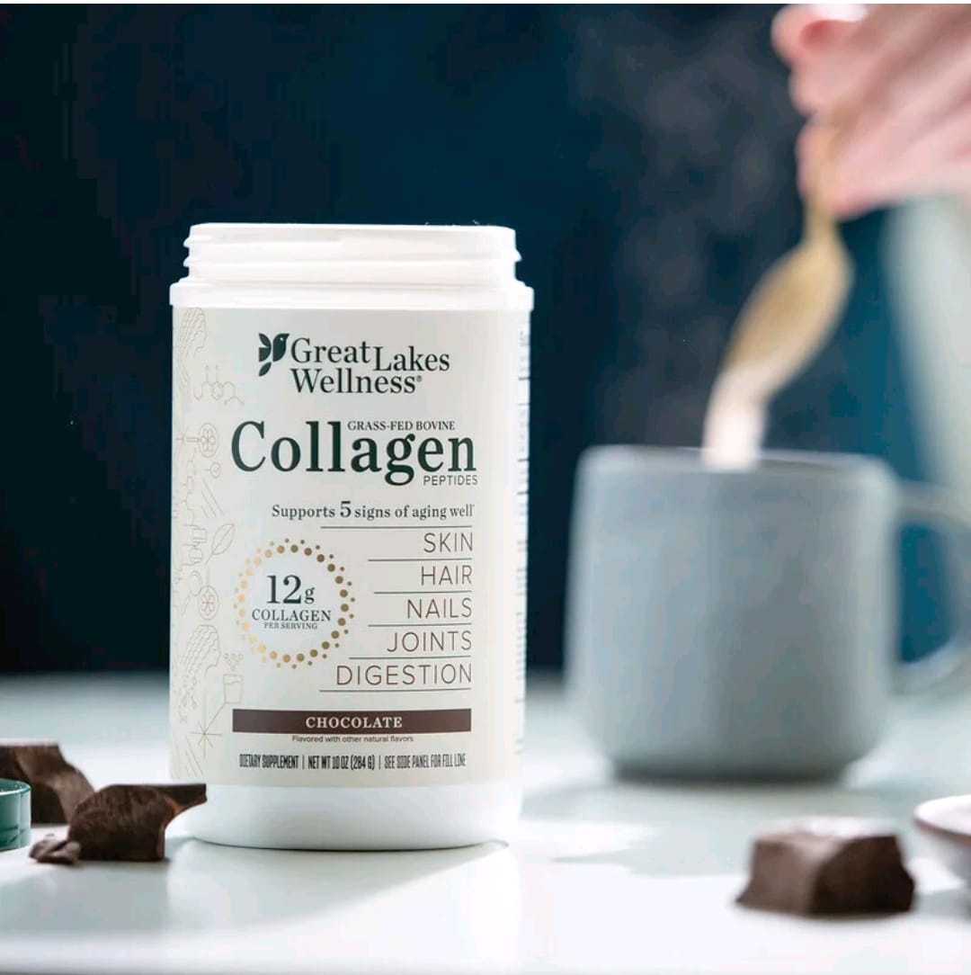 Great Lakes Wellness – Peptídeos de Colágeno Hidrolisado (Sabor Baunilha ou Chocolate) 284g