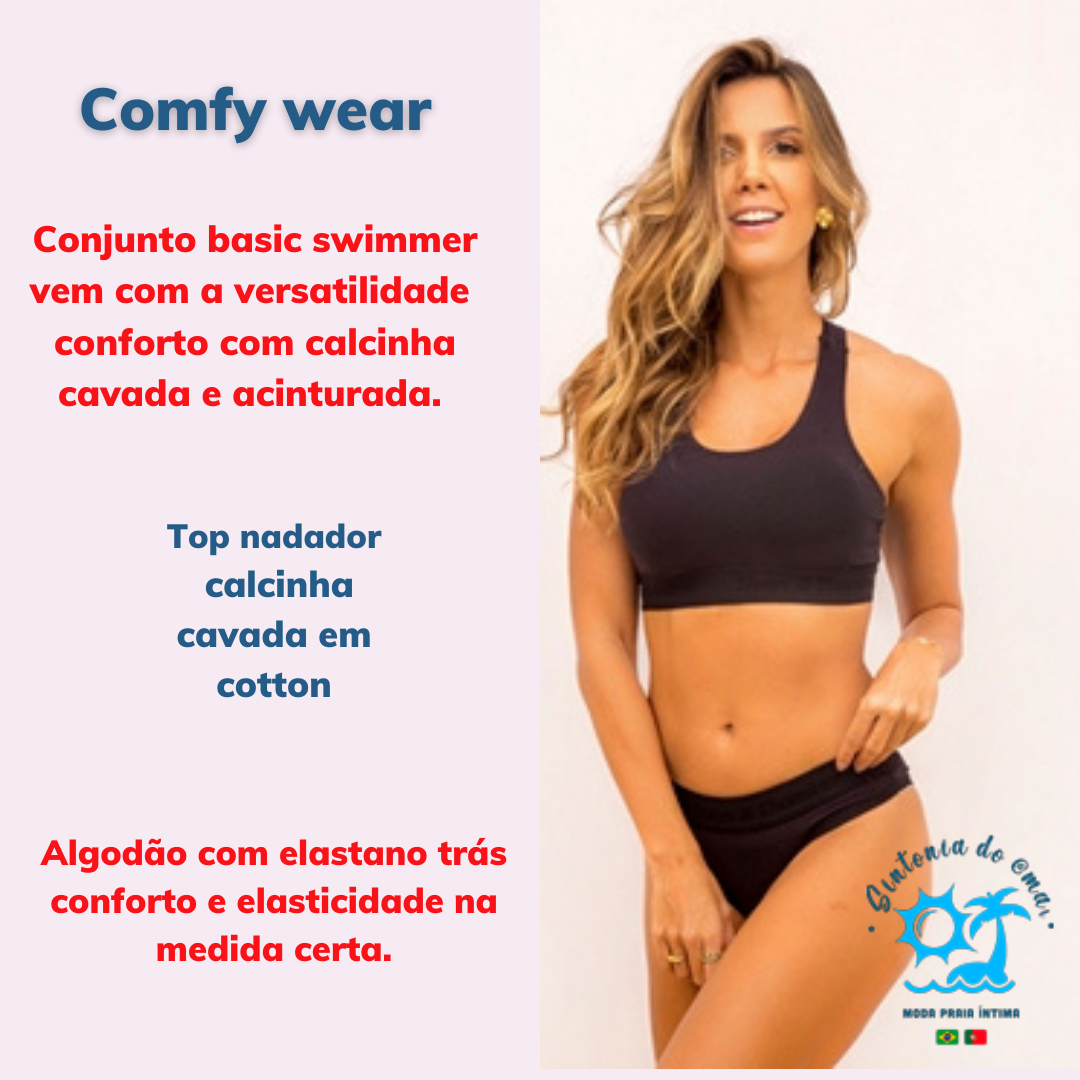 Conjunto lingerie brasileira Basic Swimmer