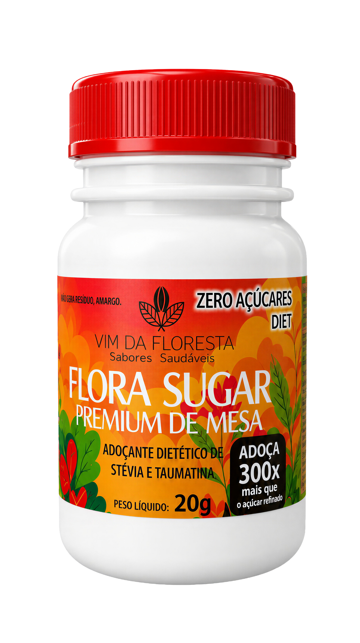 Adoçante de mesa Stevia Vim da Floresta I Stevia e Taumatina I 100% Natural I Zero açucares
