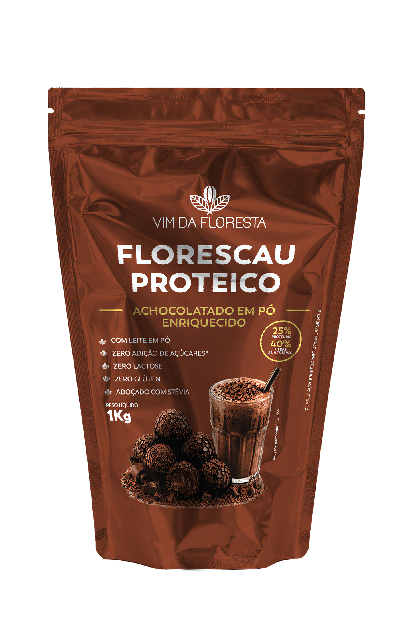 Achocolatado Proteico Florescau I Sem acucar I Sem Lactose I Sem Gluten