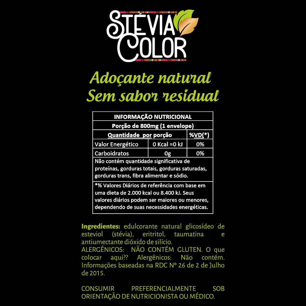 Adoçante Stevia Sachê | Color Andina | Com 50 sachês de 800mg