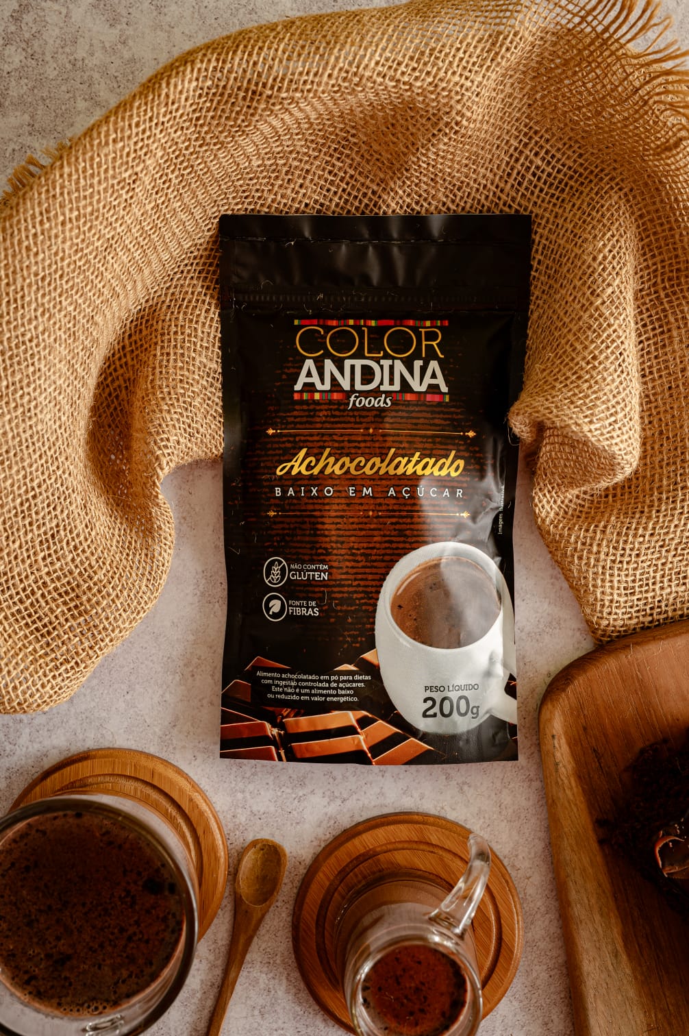 ACHOCOLATADO DIET BAIXO EM AÇÚCAR 200g | Vegano | Cacau 100% puro