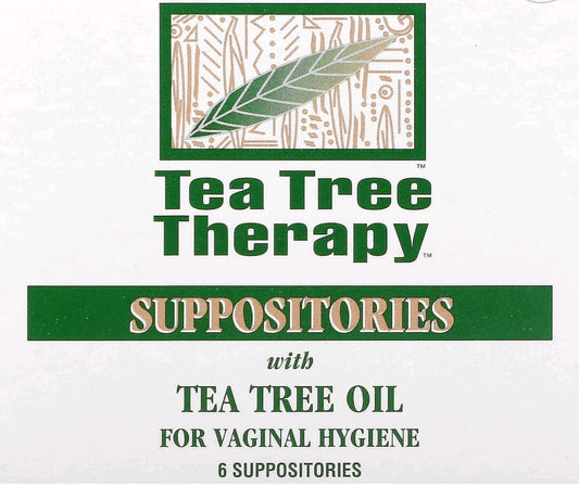 Tea Tree Therapy, Supositórios com Óleo de Melaleuca para Higiene Vaginal, 6 Supositórios