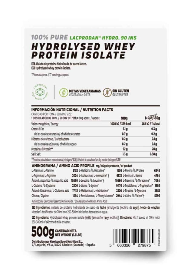 100% PROTEÍNA DE SORO HIDROLISADO ISOLADO