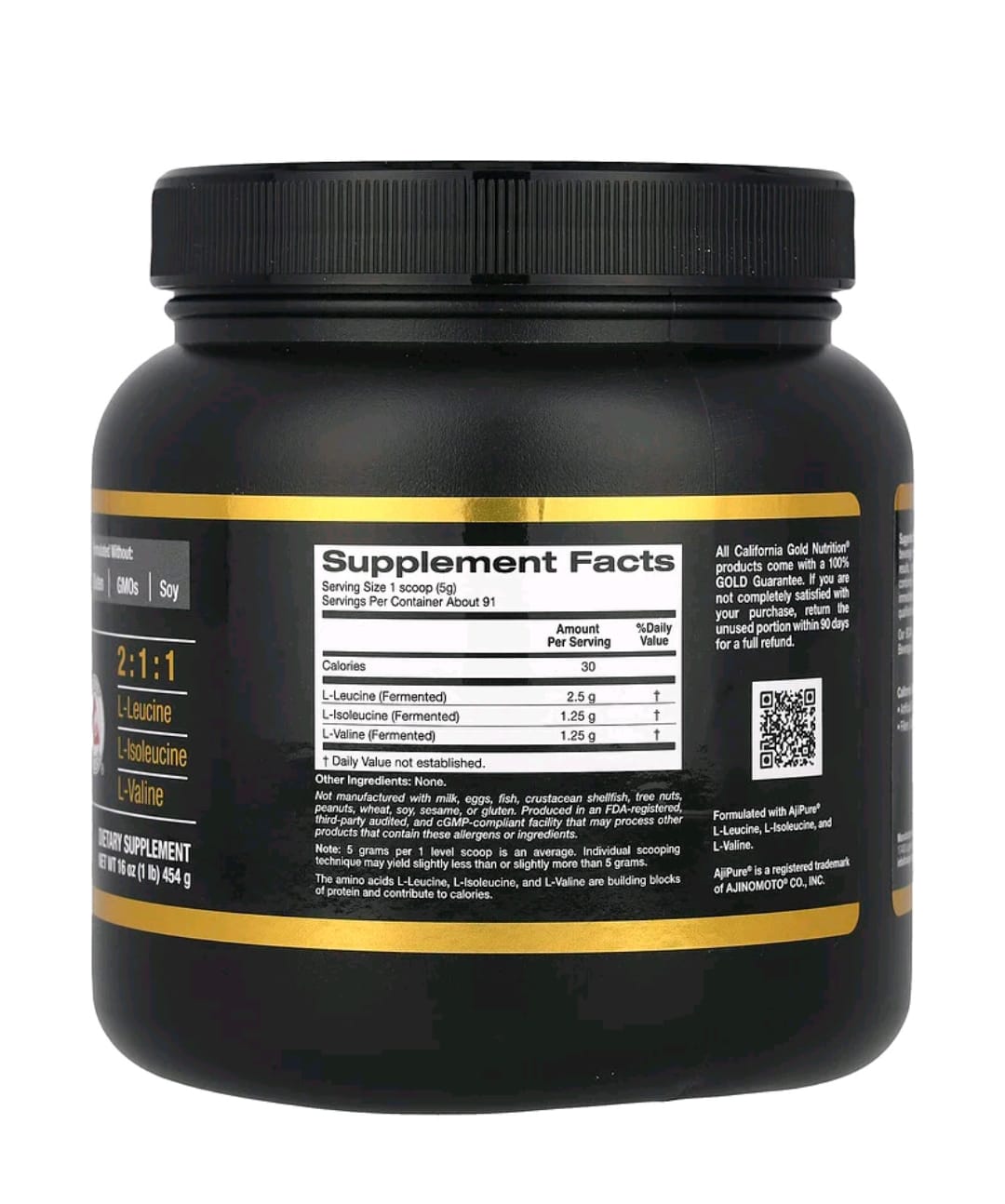 California Gold Nutrition, Sport, BCAA em Pó, AjiPure®, Aminoácidos de Cadeia Ramificada, 454 g