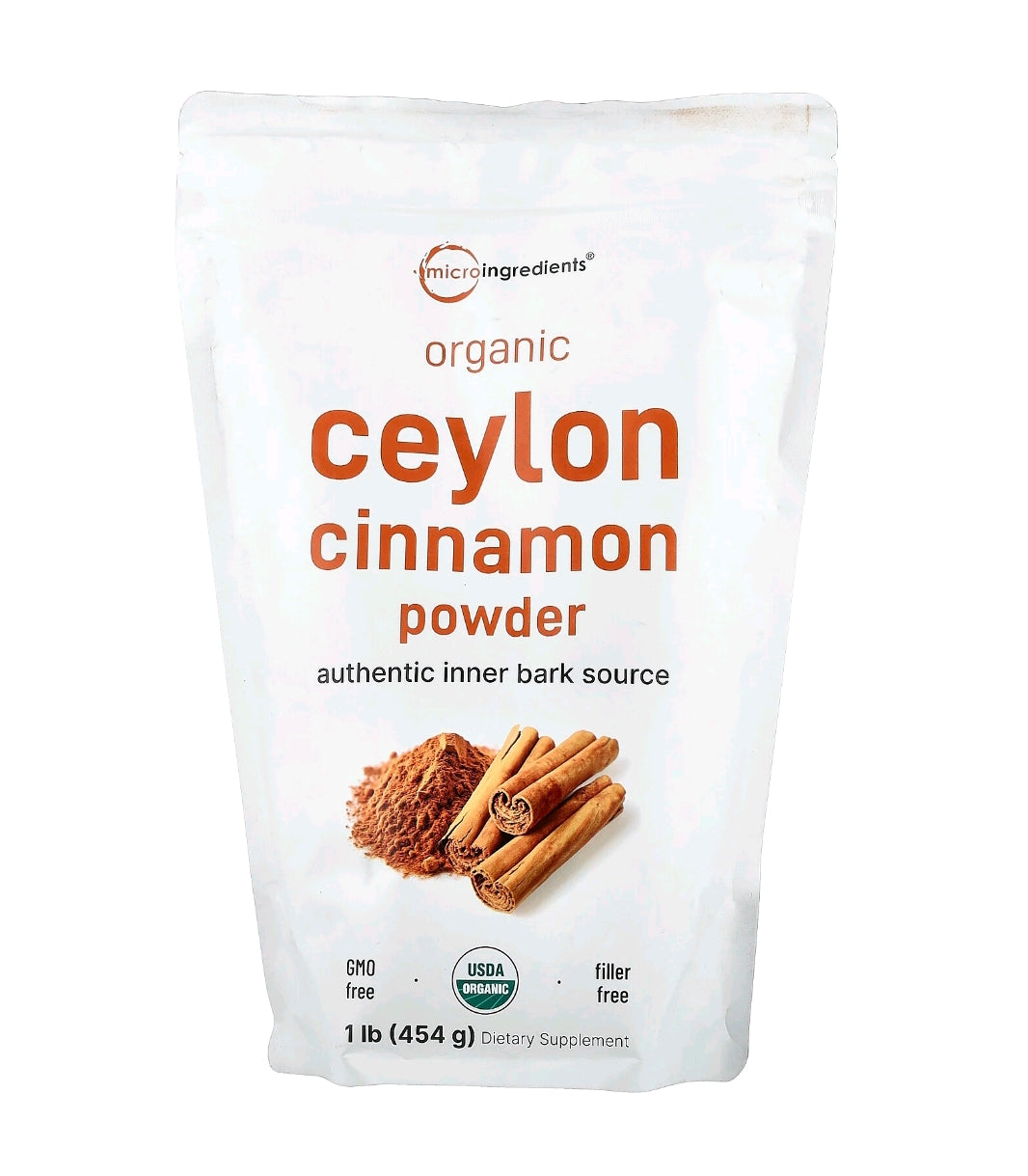 Canela de Ceilão Orgânica em Pó, 454 g