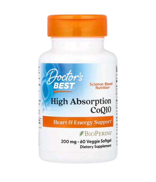 CoQ10 de Alta Absorção com BioPerine, 200 mg, 60 Cápsulas Softgel Vegetais