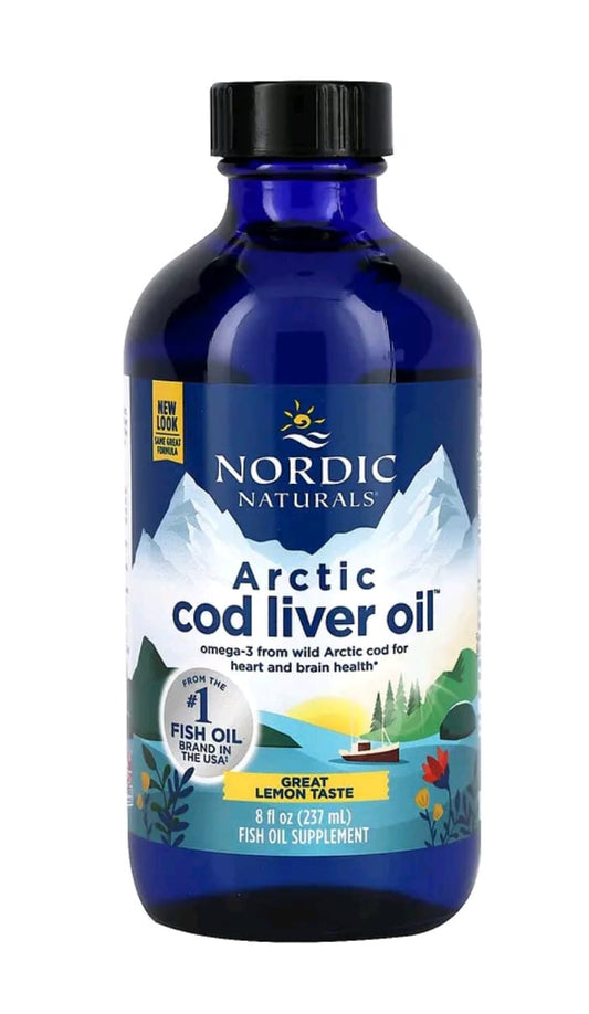 Óleo de fígado de bacalhau ,limão,Nordic Naturals,237 ml