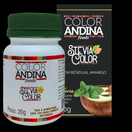 Combo Adoçante Stevia Color Andina 100% Natural com Scoop | 2 Unidades – Adoçar com Precisão