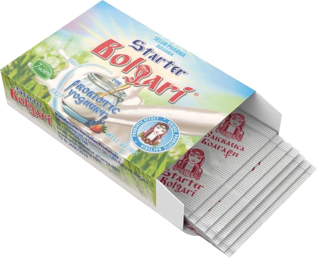 Fermento Probiótico para Iogurte Natural | 7 Sachês | Lactobacillus bulgaricus, Gasseri e Rhamnosus