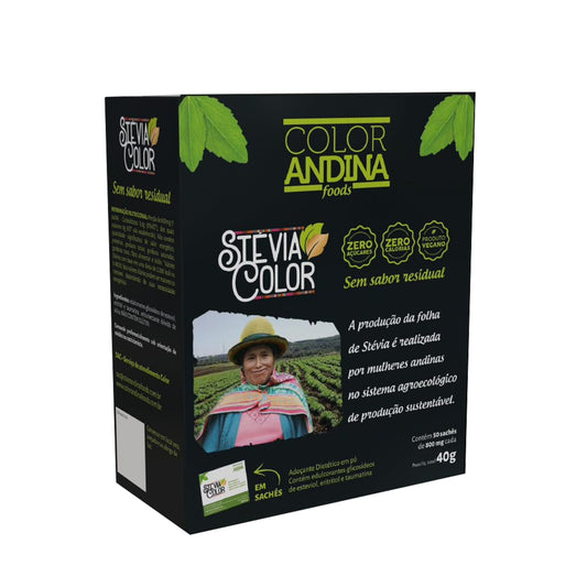 Adoçante Stevia Sachê | Color Andina | Com 50 sachês de 800mg