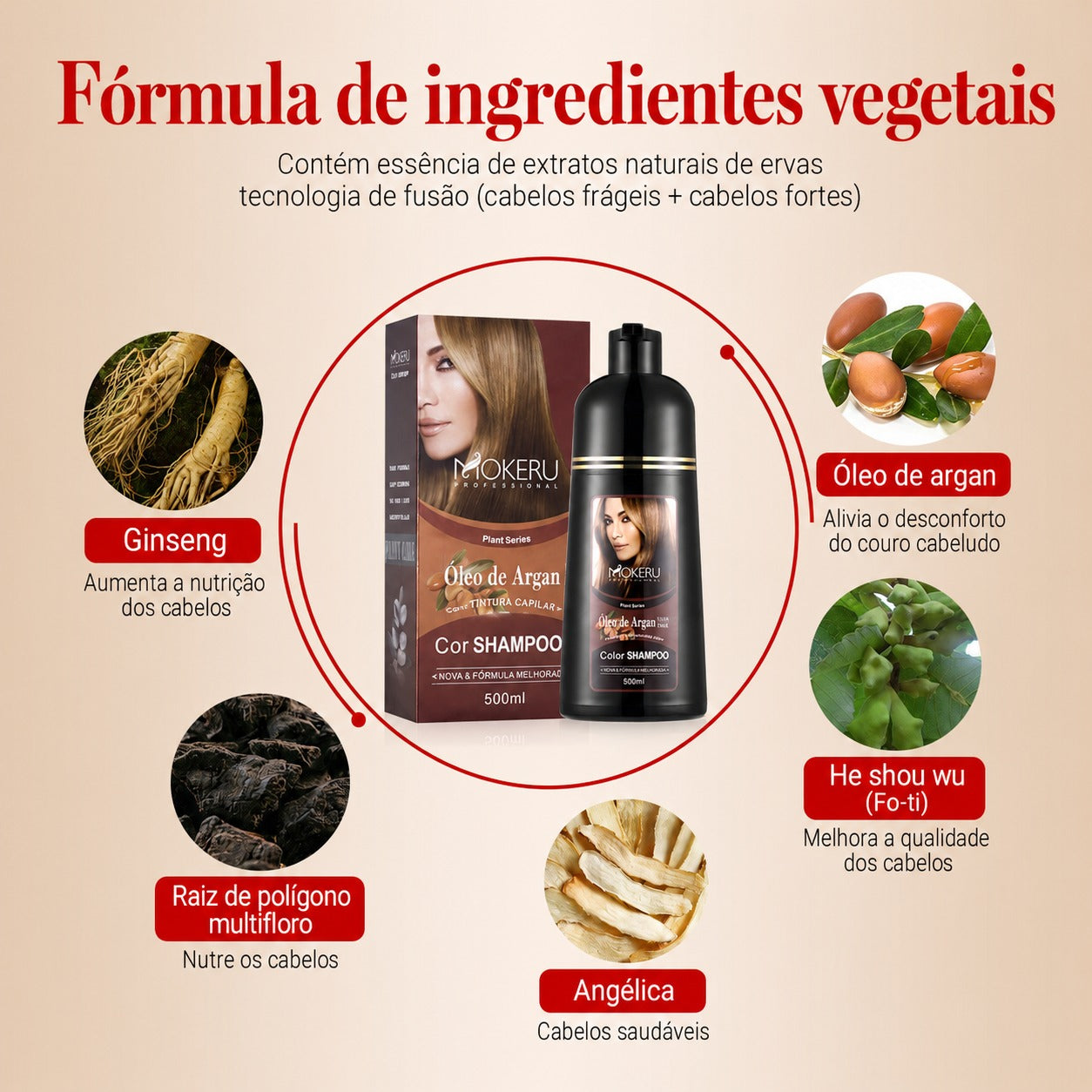 Shampoo Colorante com Óleo de Argan Professional 500ml