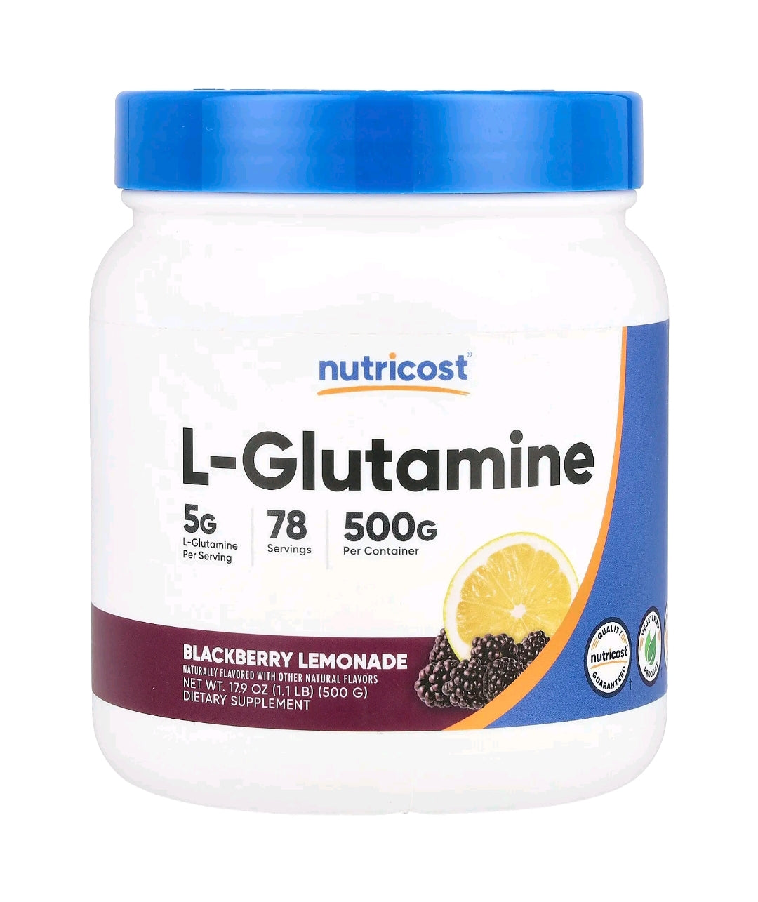 L-Glutamina Sabores Peach Mango e Blackberry Lemonade,500 g