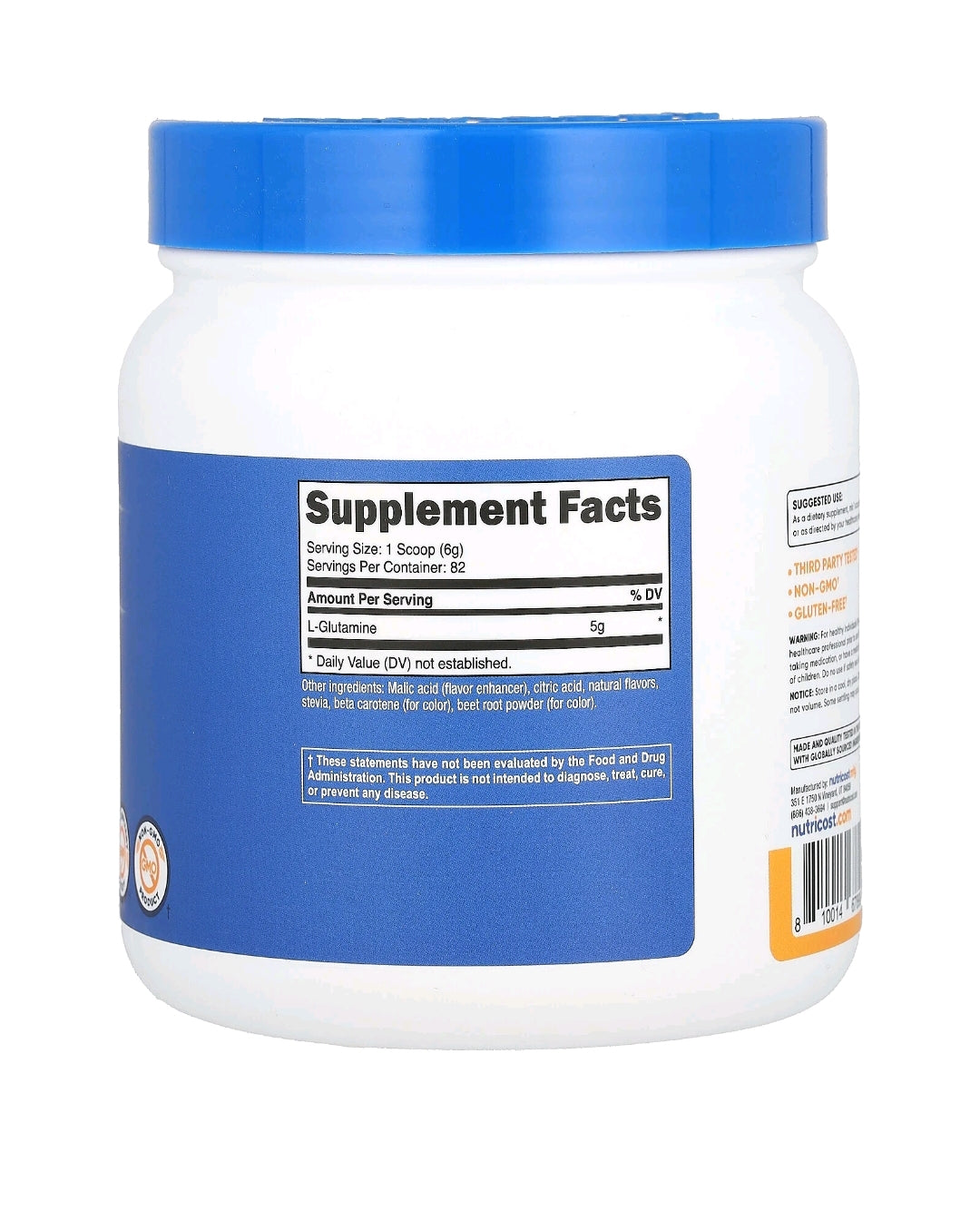 L-Glutamina Sabores Peach Mango e Blackberry Lemonade,500 g