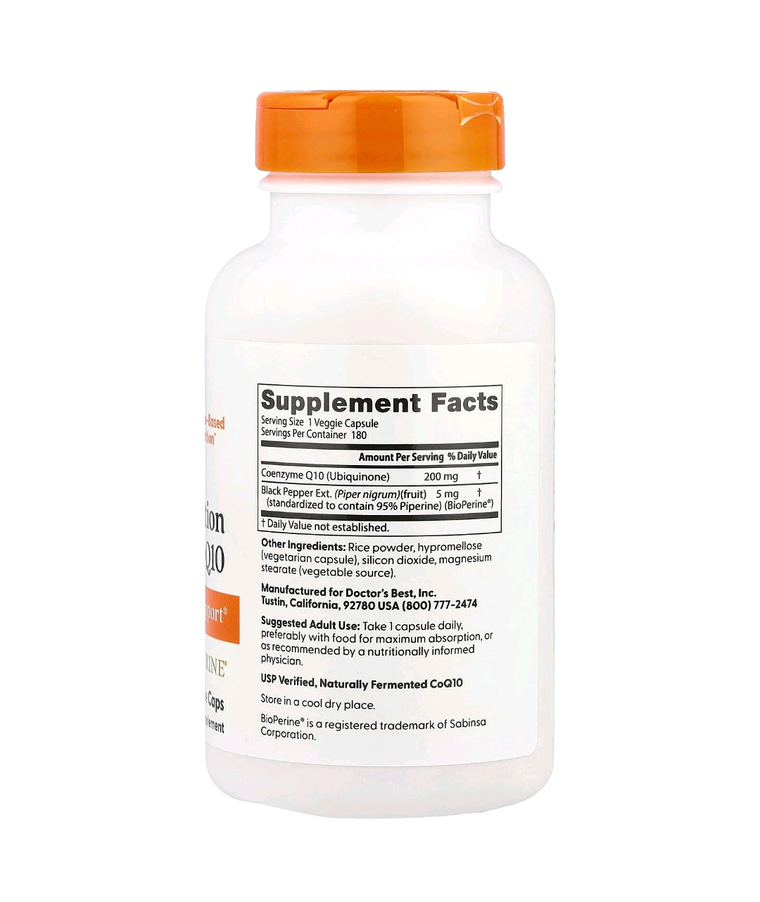 CoQ10 de Alta Absorção com BioPerine, 200 mg, 180 Cápsulas Softgel Vegetais