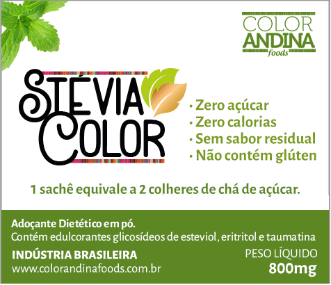 Adoçante Stevia Sachê | Color Andina | Com 50 sachês de 800mg